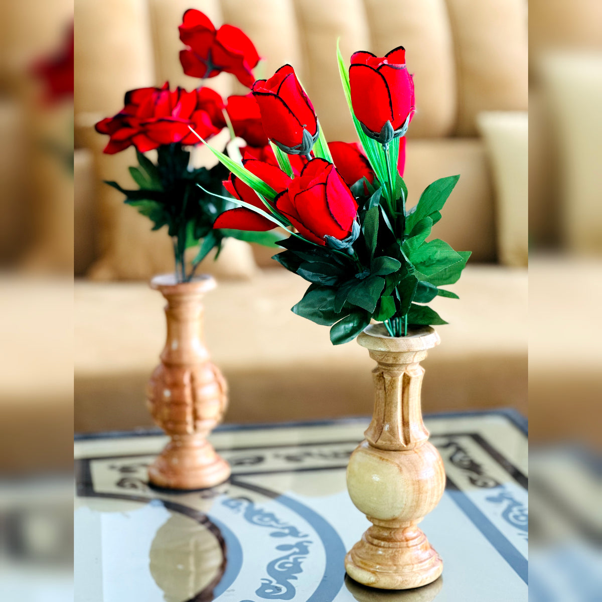 Rustic wood Vases  (PAIR)